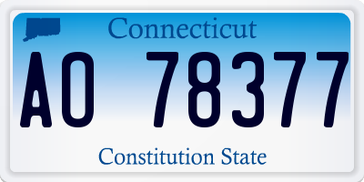 CT license plate AO78377