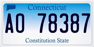 CT license plate AO78387