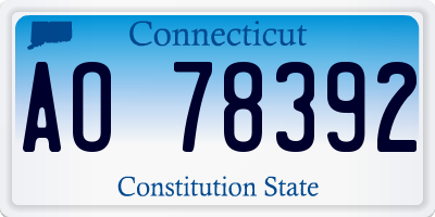 CT license plate AO78392