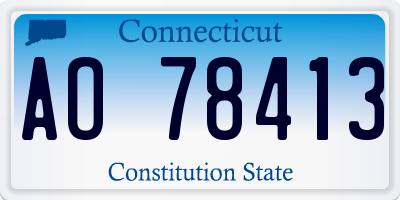 CT license plate AO78413