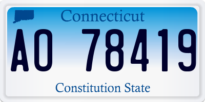 CT license plate AO78419