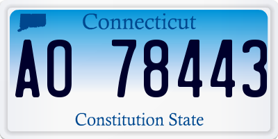 CT license plate AO78443