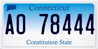 CT license plate AO78444