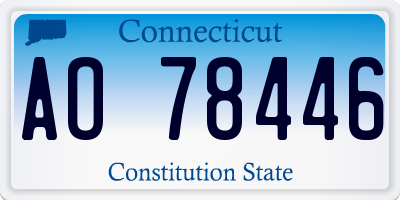CT license plate AO78446