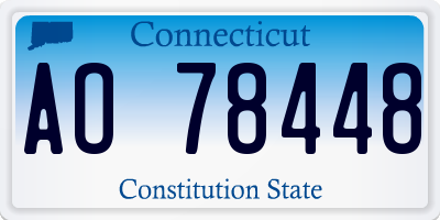 CT license plate AO78448