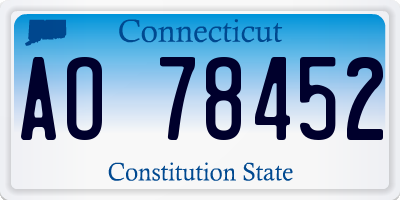 CT license plate AO78452