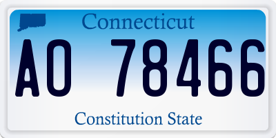 CT license plate AO78466
