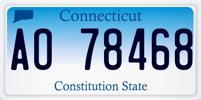 CT license plate AO78468
