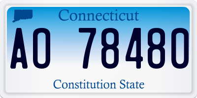CT license plate AO78480