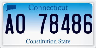 CT license plate AO78486