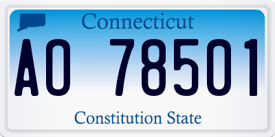 CT license plate AO78501