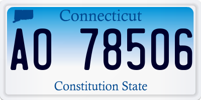 CT license plate AO78506