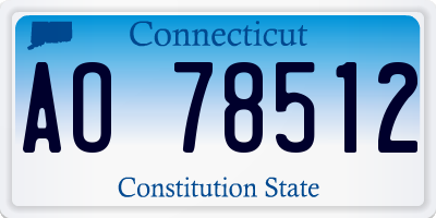 CT license plate AO78512