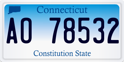 CT license plate AO78532