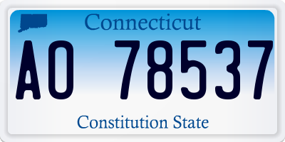 CT license plate AO78537