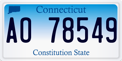 CT license plate AO78549
