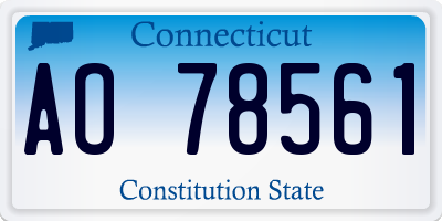 CT license plate AO78561