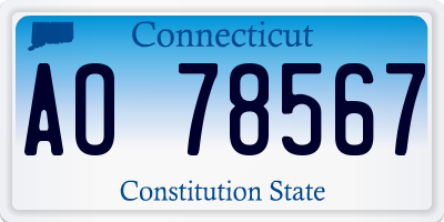 CT license plate AO78567