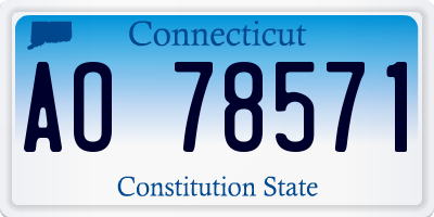 CT license plate AO78571