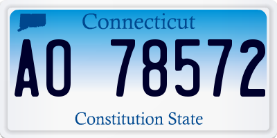 CT license plate AO78572