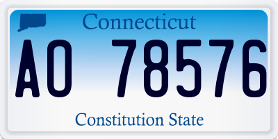 CT license plate AO78576