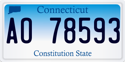 CT license plate AO78593