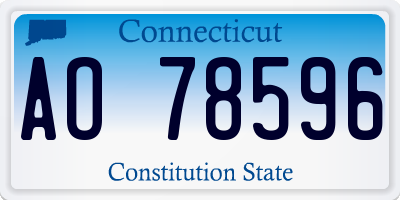 CT license plate AO78596