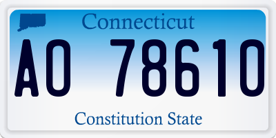 CT license plate AO78610