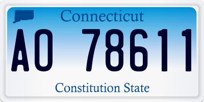 CT license plate AO78611