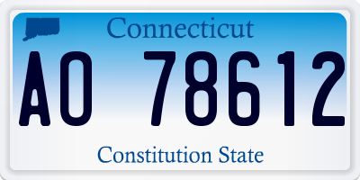 CT license plate AO78612