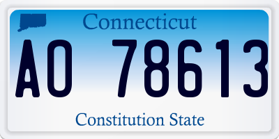 CT license plate AO78613