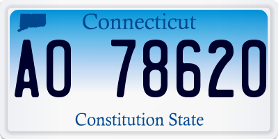 CT license plate AO78620