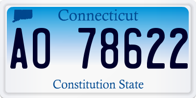 CT license plate AO78622