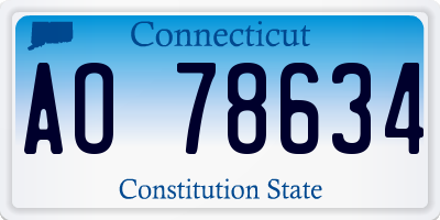 CT license plate AO78634