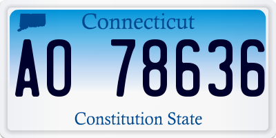 CT license plate AO78636