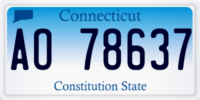 CT license plate AO78637
