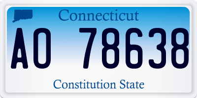 CT license plate AO78638