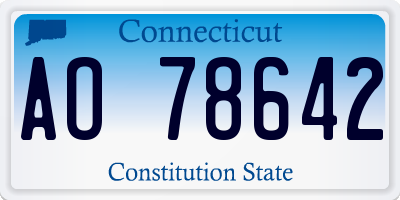CT license plate AO78642