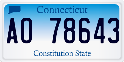 CT license plate AO78643