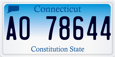 CT license plate AO78644