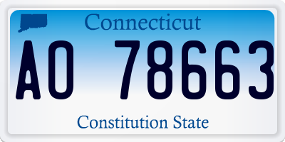 CT license plate AO78663