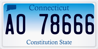CT license plate AO78666