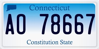 CT license plate AO78667