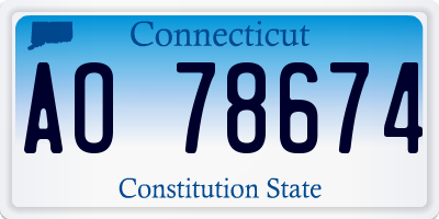 CT license plate AO78674