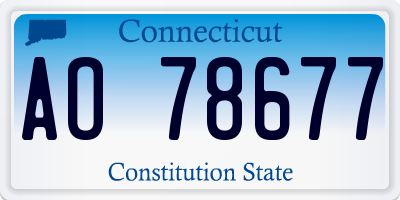 CT license plate AO78677