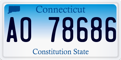 CT license plate AO78686