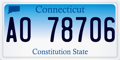 CT license plate AO78706