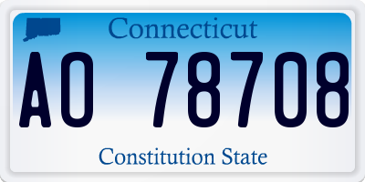 CT license plate AO78708