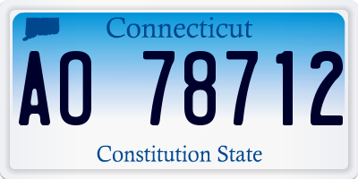 CT license plate AO78712
