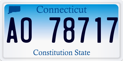 CT license plate AO78717